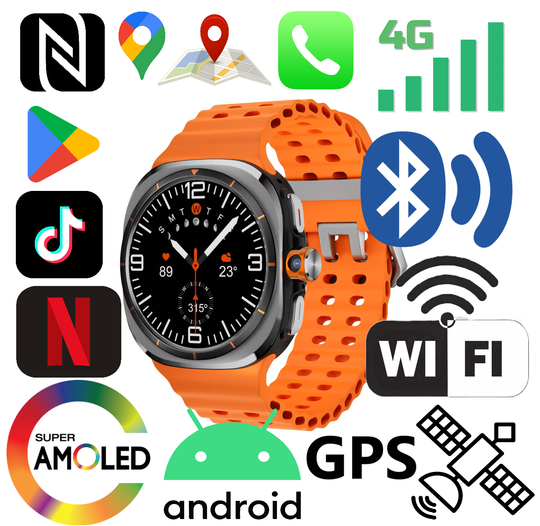 Samsung Galaxy Watch Ultra 2 47mm Upgrade! - with full Android OS and Google Play Store - Built-In Rotating Camera - Wi-Fi, Bluetooth, GPS, Cellular 4G