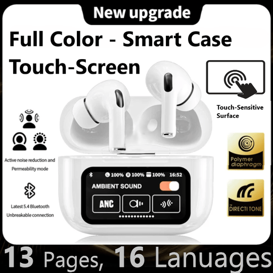 Apple AirPods Pro 3rd Generation - LED Touch-Screen Smart Case - 2025 Charging Case USB-C