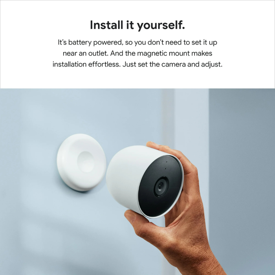 Google Nest Cam paquete de 2 (GA01894-US) para exteriores o interiores - Nieve (NUEVO)