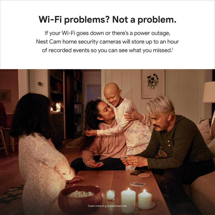 Google Nest Cam paquete de 2 (GA01894-US) para exteriores o interiores - Nieve (NUEVO)