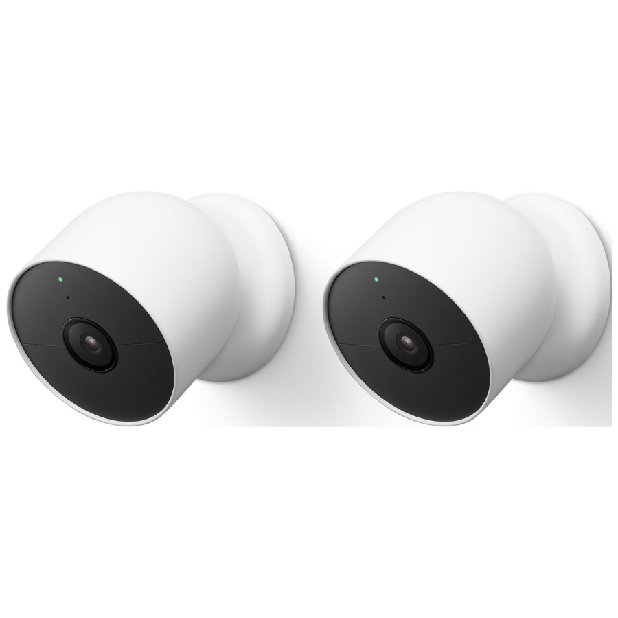 Google Nest Cam paquete de 2 (GA01894-US) para exteriores o interiores - Nieve (NUEVO)