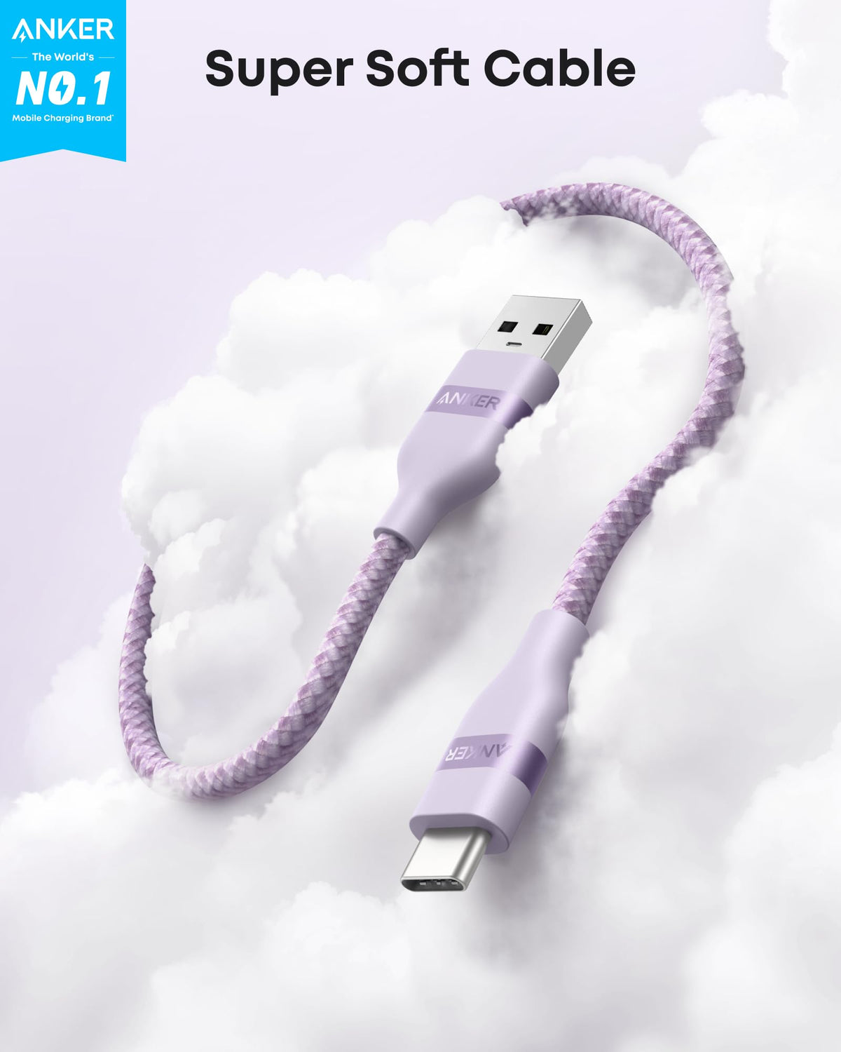 Cable Anker USB-A a USB-C (0,9 m/1,8 m, trenzado reciclado)