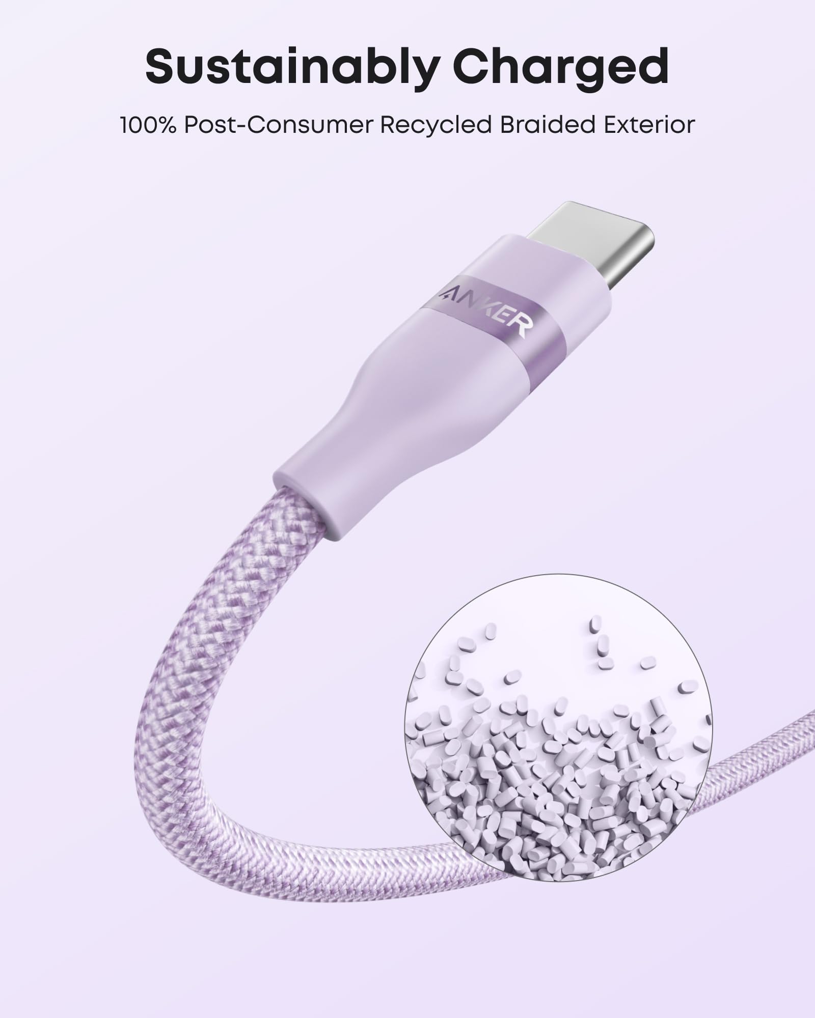 Cable Anker USB-A a USB-C (0,9 m/1,8 m, trenzado reciclado)