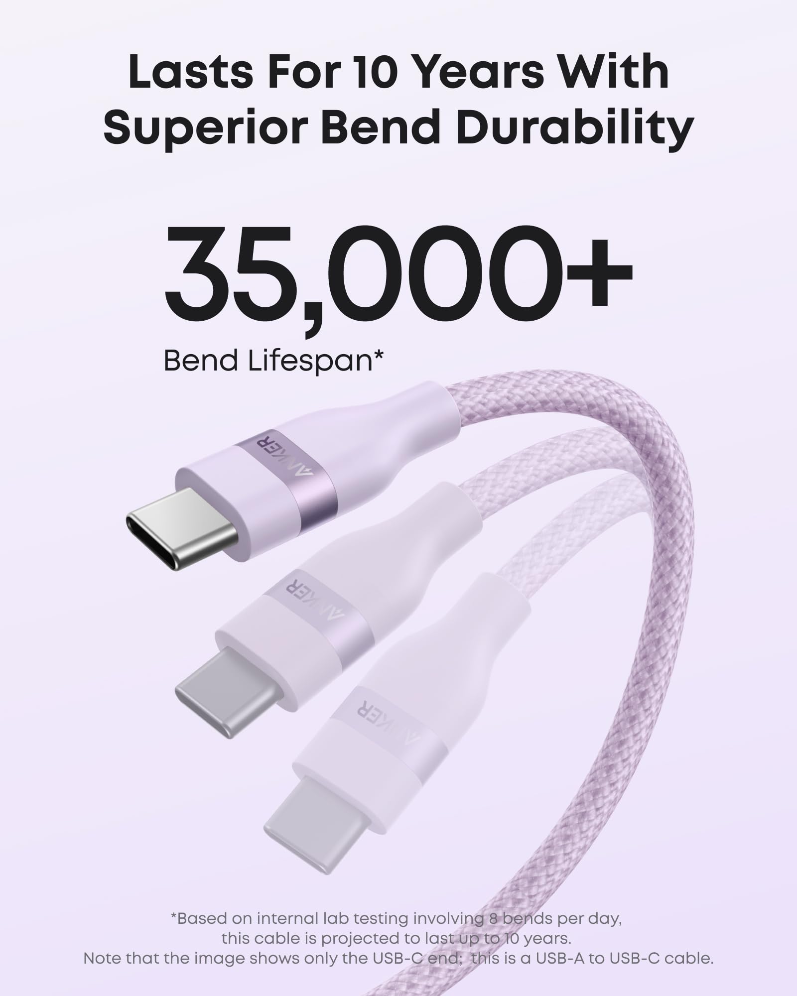 Cable Anker USB-A a USB-C (0,9 m/1,8 m, trenzado reciclado)