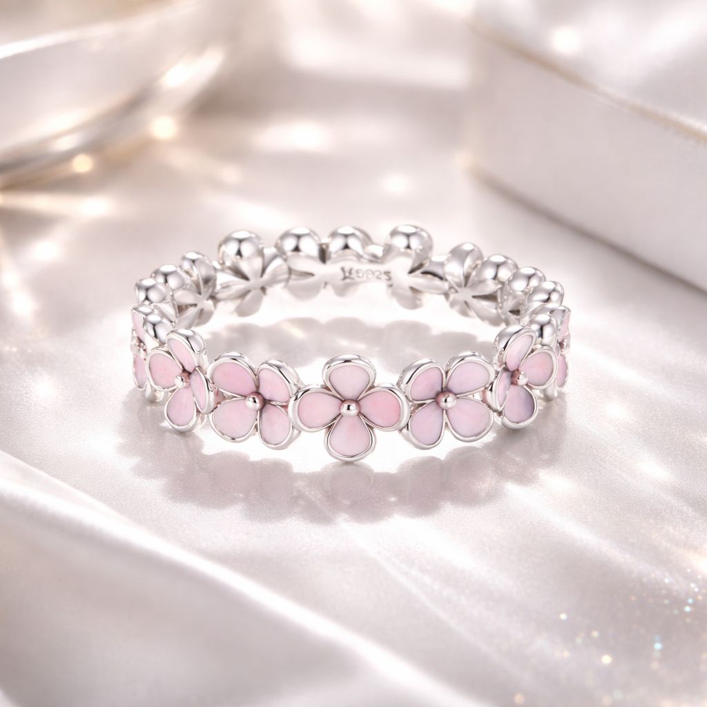 Anillo de esmalte de plata 925 talla 5 para mujer