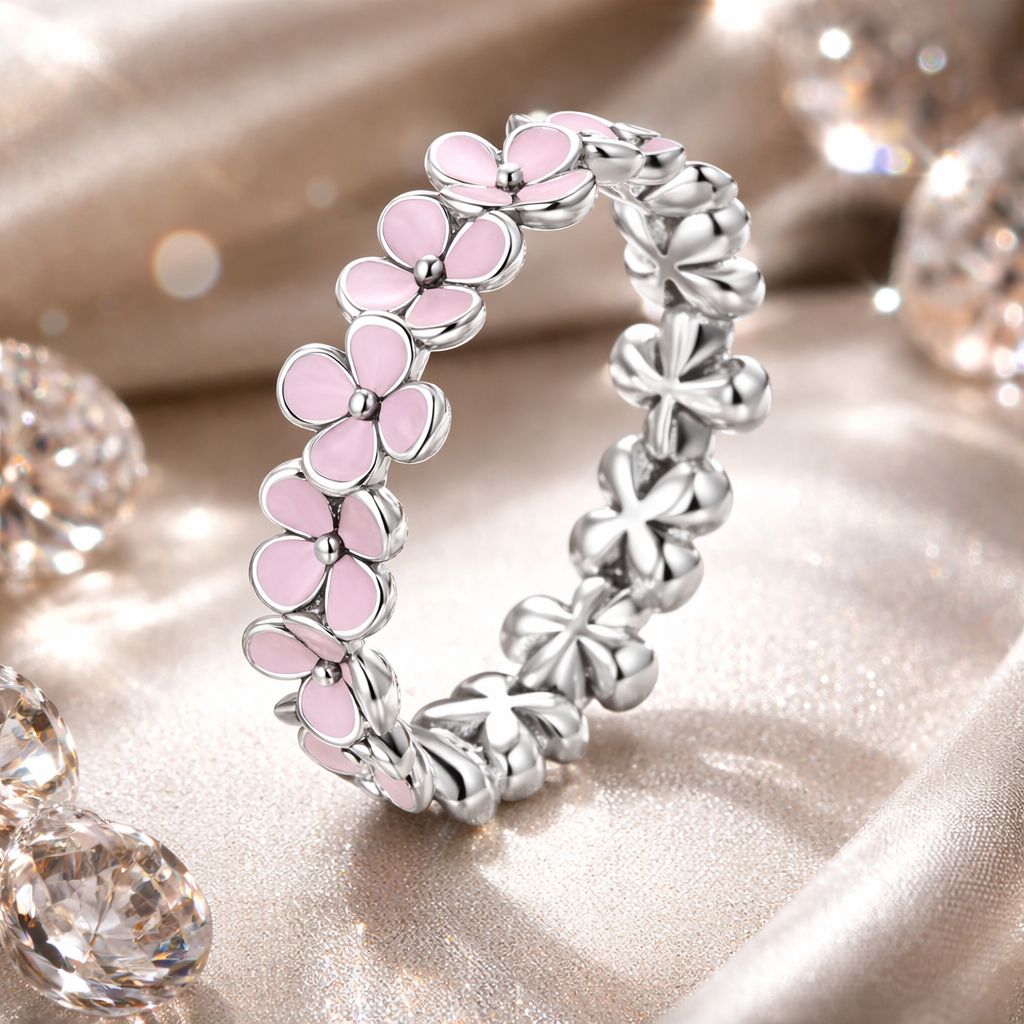 Anillo de esmalte de plata 925 talla 5 para mujer
