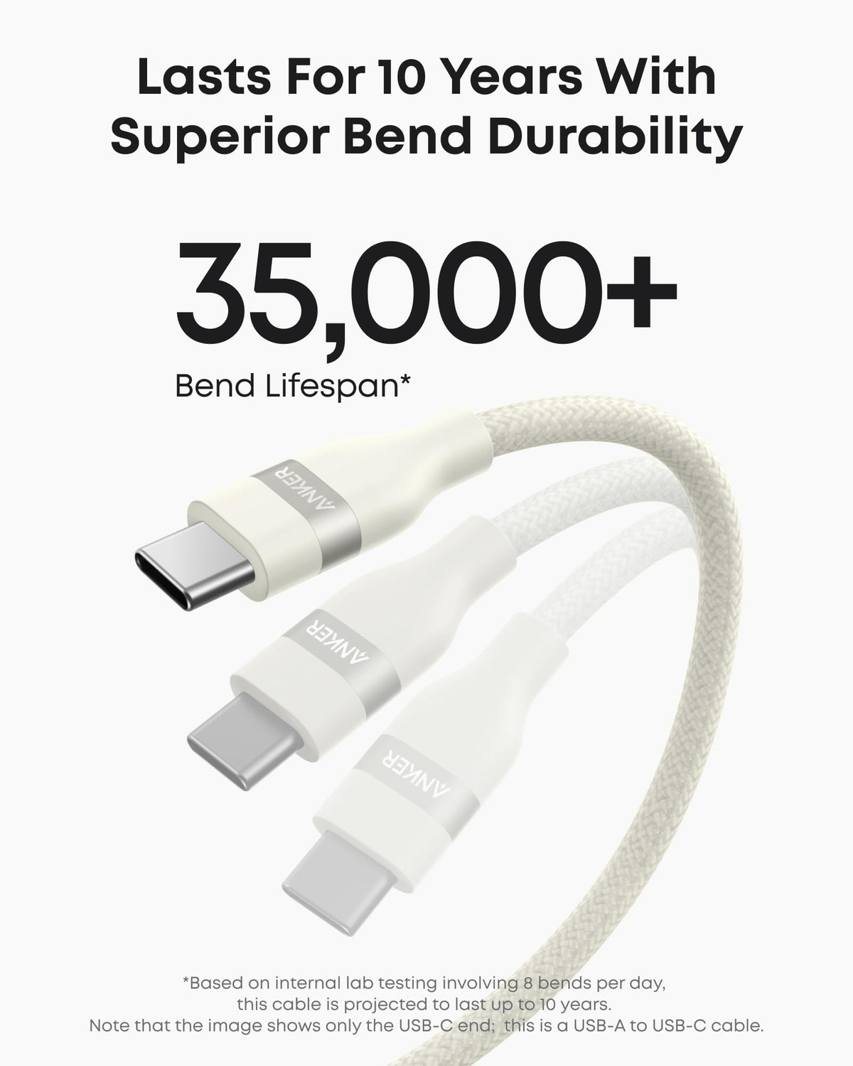 Cable Anker USB-A a USB-C (0,9 m/1,8 m, trenzado reciclado)