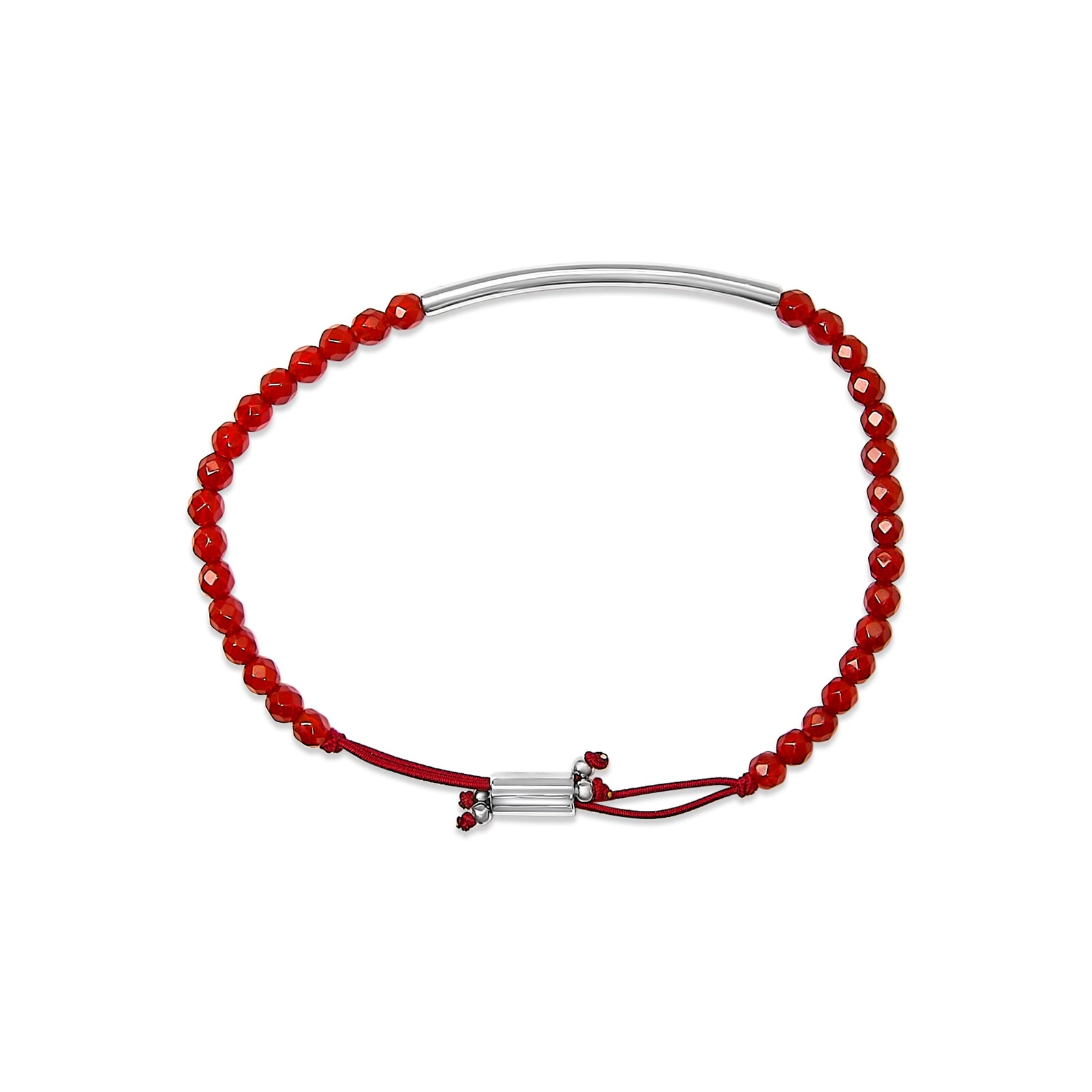 Pulsera de bolitas de jaspe rojo de plata de ley con broche de bolo