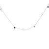 14K White Gold 1/5 Cttw Diamond and Sapphire Trio Cluster Station Necklace