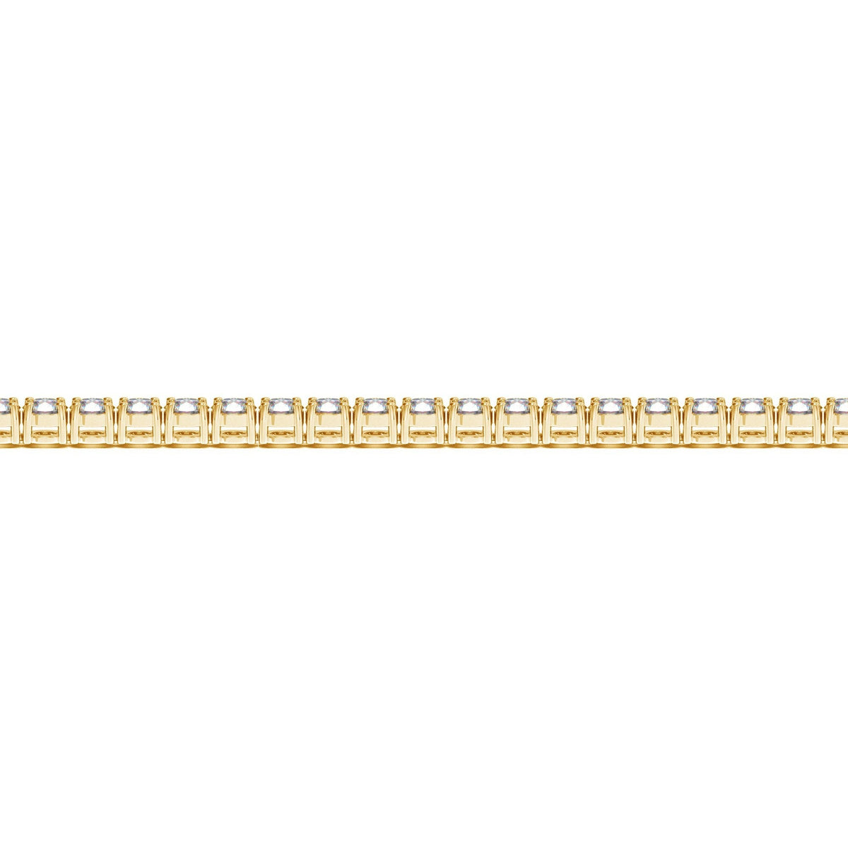 Pulsera de tenis de oro amarillo de 14 quilates con diamantes redondos cultivados en laboratorio (5 quilates en total F/G VS2/SI1)