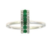 Natural .25ct Emerald Diamond Ring 14KT White Gold