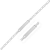 14k White Gold Figaro Chain Fancy Children's ID Bracelet