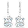 1.76 Carat Genuine Aquamarine .925 Sterling Silver Earrings