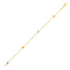 14k Two Tone Gold Bracelet with Polished Cubes