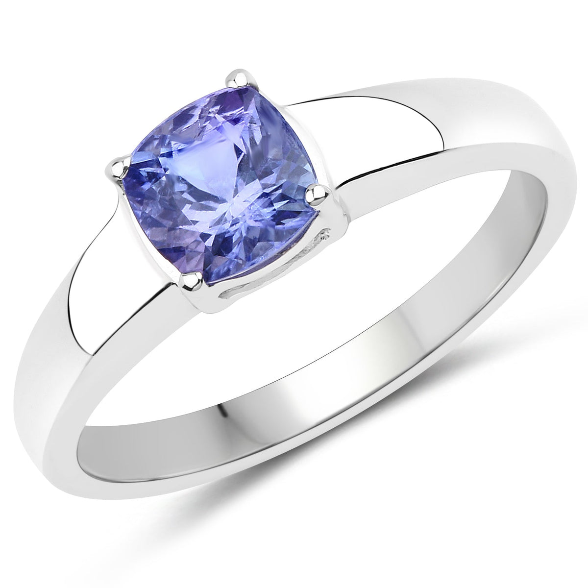 Anillo de plata de ley .925 con tanzanita genuina de 1,05 quilates