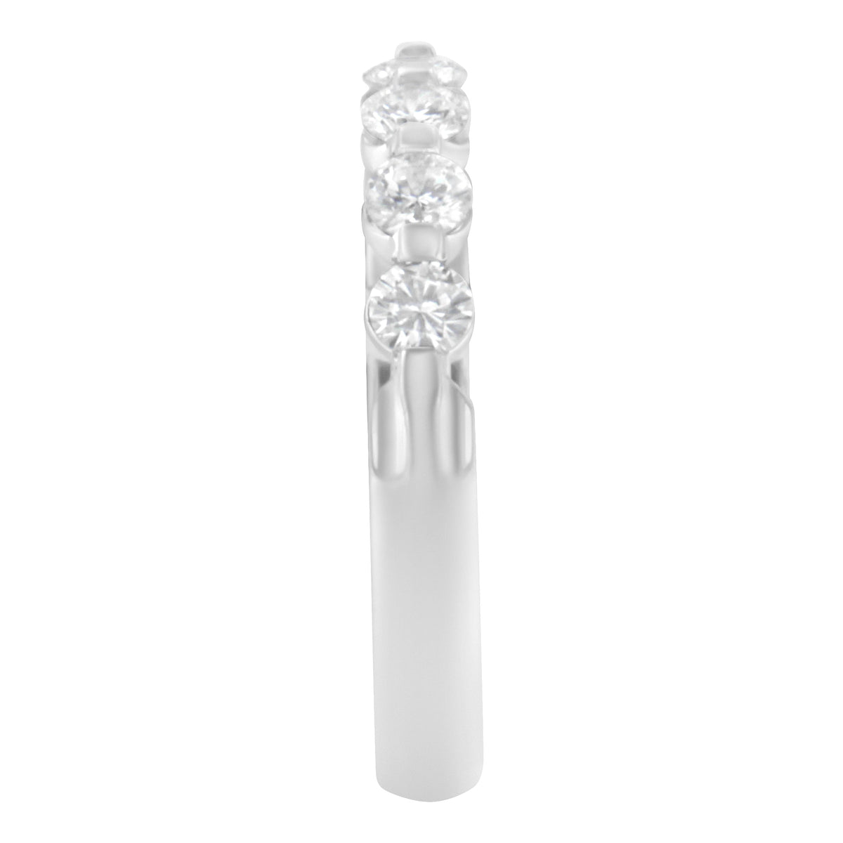 Anillo de banda de 5 piedras de diamante de oro blanco de 14K y 1/2 quilate (claridad H-I, color SI2-I1) - Talla 7