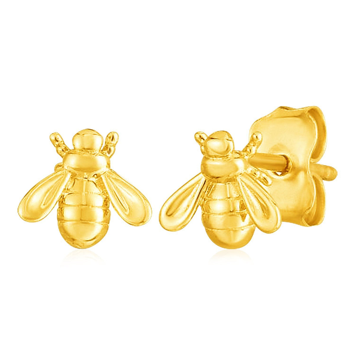 Pendientes de abeja de oro amarillo de 14 quilates