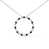 .925 Sterling Silver 1 3/4 Cttw Alternating Black and White Diamond Open Circle Hoop Pendant Necklace (H-I Color, I2-I3 Clarity) - 18