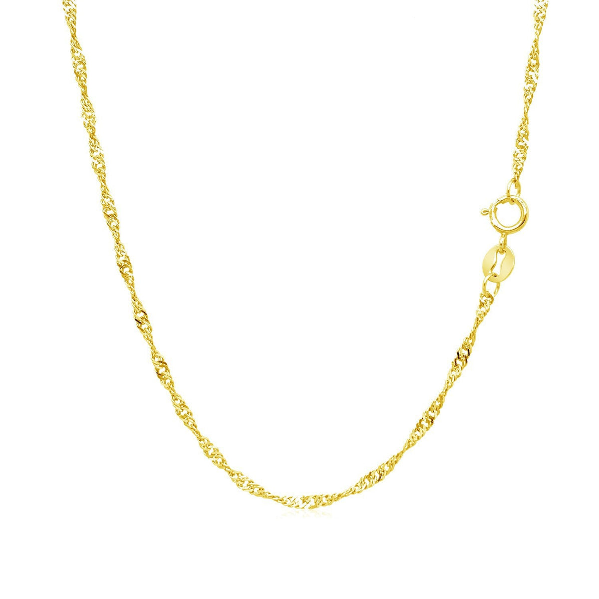 Cadena Singapur de oro amarillo de 10k y 1,5mm