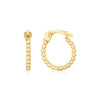 14K Yellow Gold Bead Hinged Hoop Earrings