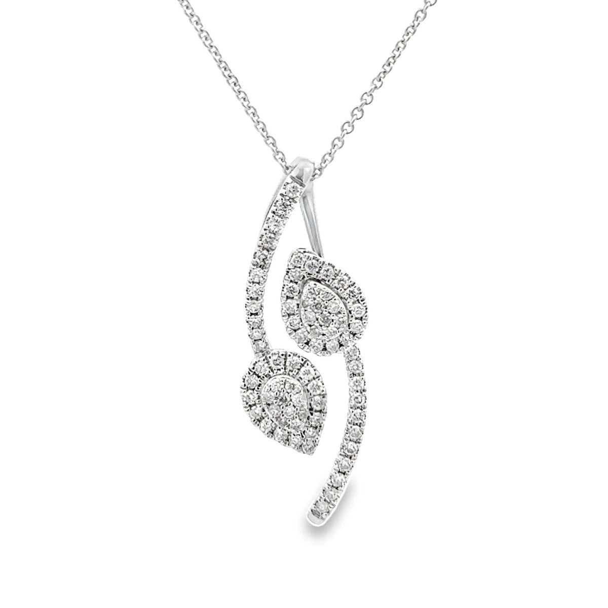 Colgantes de moda con diamantes auténticos de .50 ct de oro blanco de 10 qt