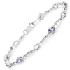 1.30 Carat Genuine Tanzanite and White Topaz .925 Sterling Silver Bracelet