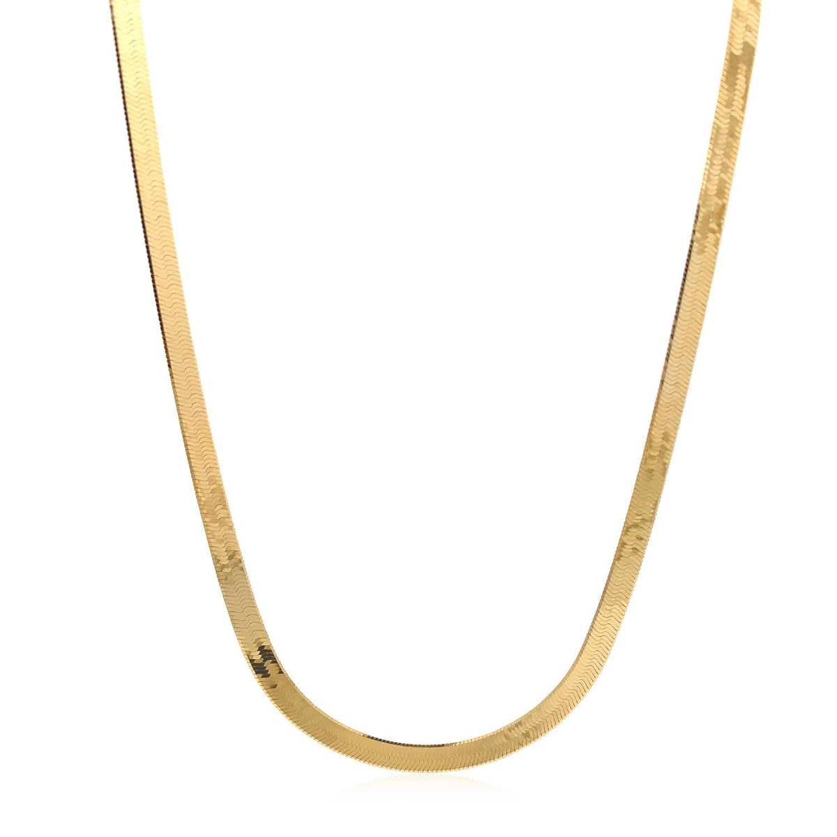 Cadena de espiga súper flexible de oro amarillo de 14k y 4,0 mm