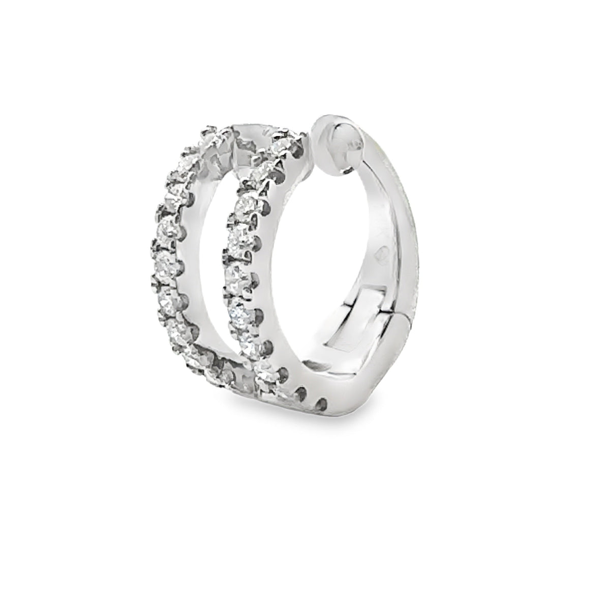 Pendiente trepador de oro blanco de 14 quilates con diamante natural de 0,25 ct