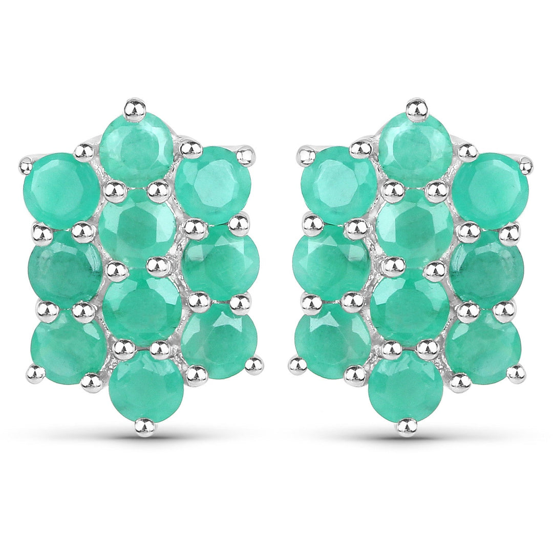 6.60 Carat Genuine Emerald .925 Sterling Silver 3 Piece Jewelry Set (Ring, Earrings, and Pendant w/ Chain)