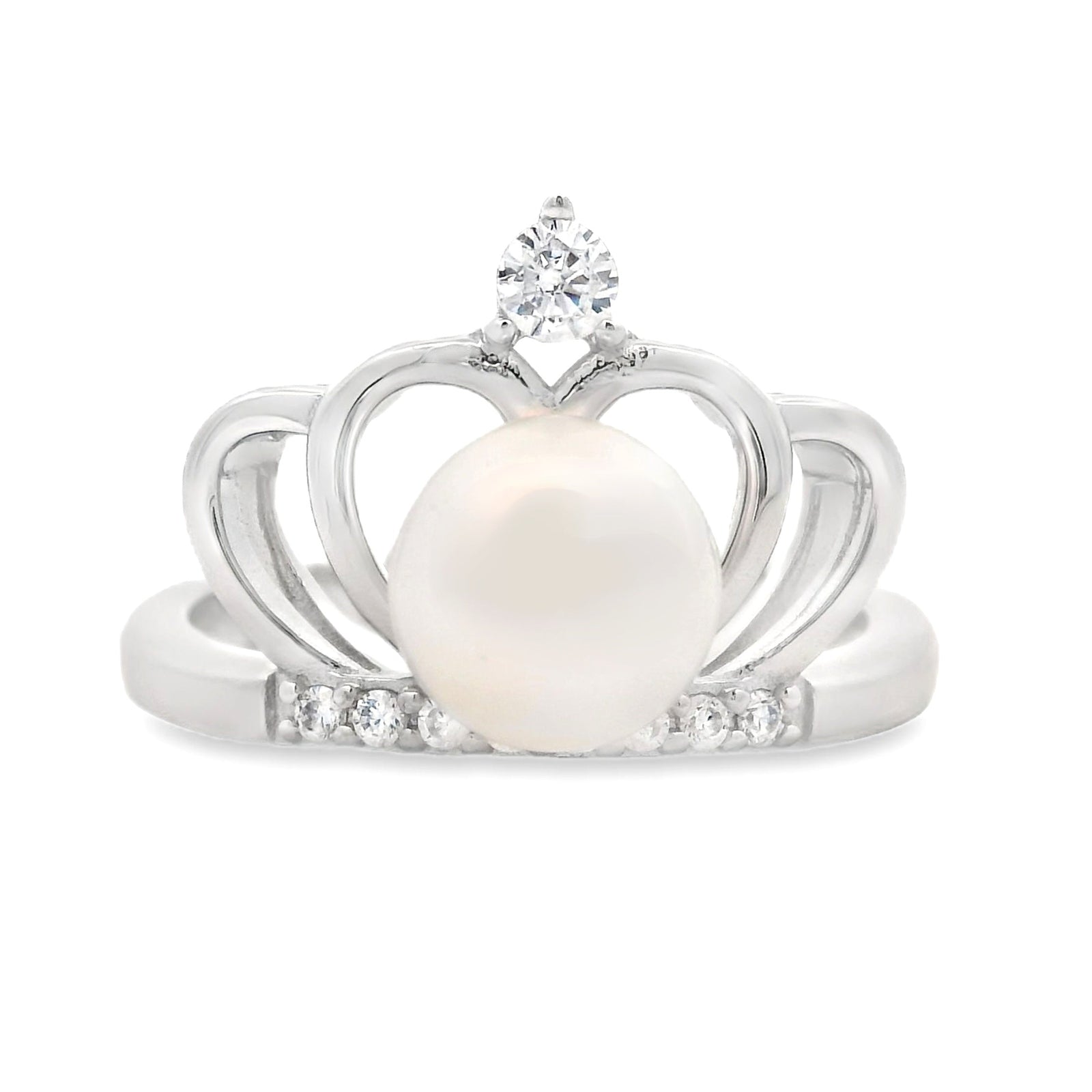 Genuine FW Pearl Cubic Zirconium Ring Sterling Silver