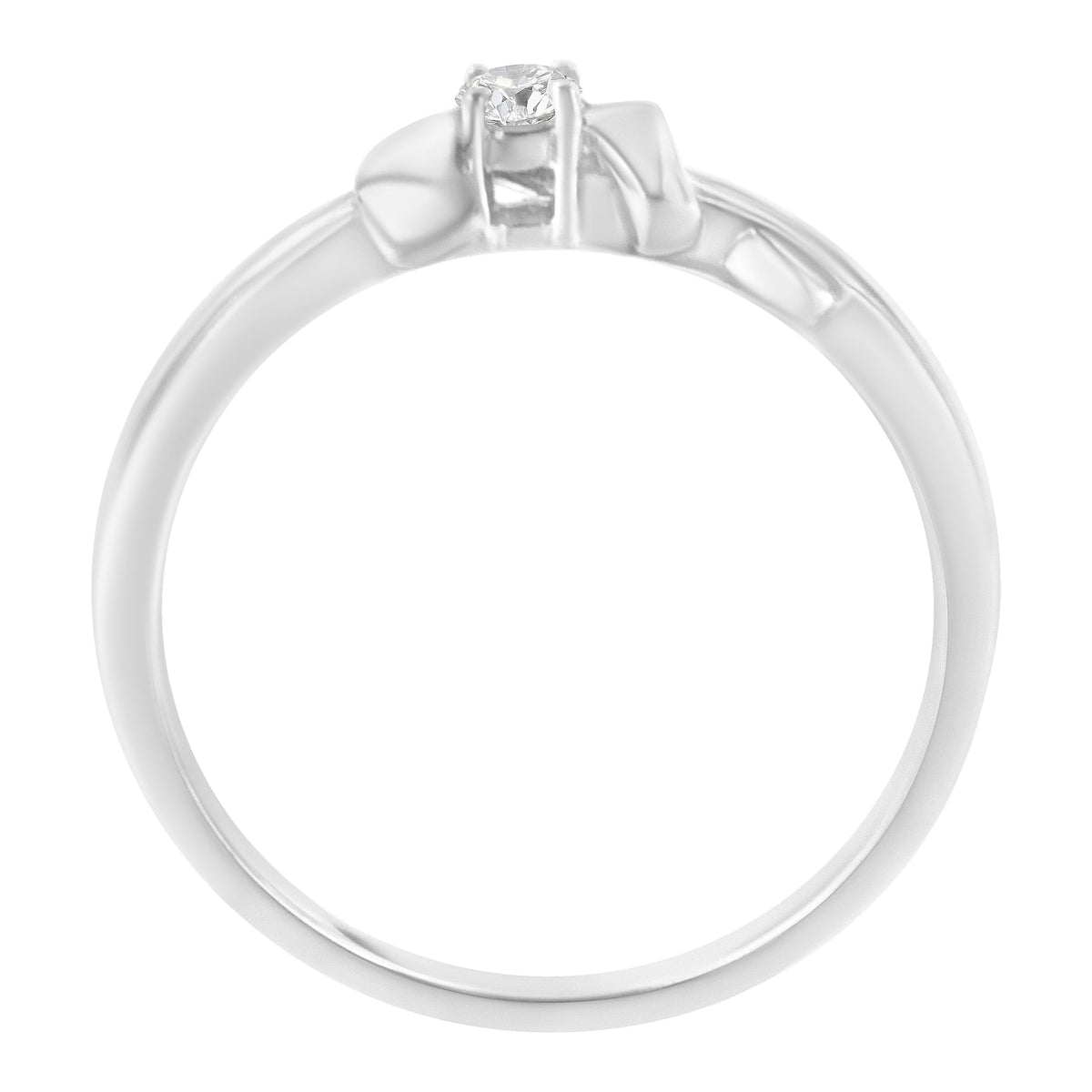 Anillo de promesa de oro blanco de 10K con diamante (1/10 Cttw, color H-I, claridad SI2-I1) - Talla 6