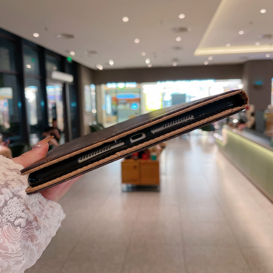Роскошный чехол для Apple iPad из канвы с монограммой и кожей со свежим летним узором
