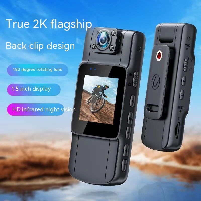 Advanced 2K Flagship Action Camera with 180° Rotatable Lens and HD Infrared Night Vision