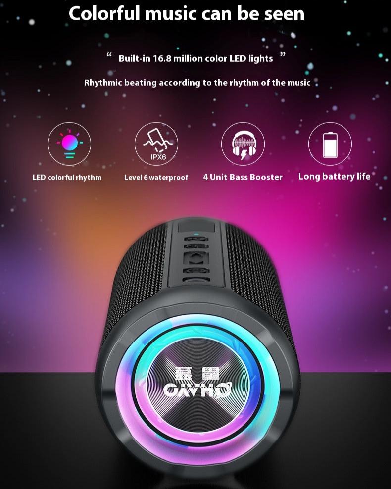 OHAYO Flip 6 Light Show - (JBL Flip Series) PartyBoost Waterproof Bluetooth Speaker w/ SD Slot