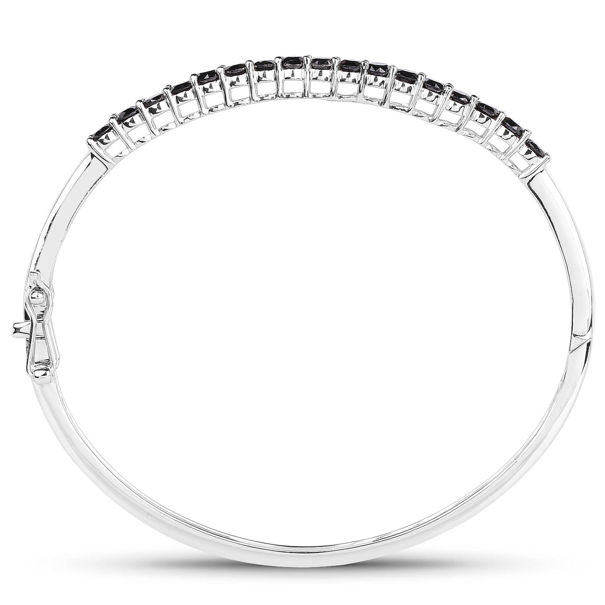 Brazalete de plata de ley .925 con diamante negro auténtico de 2.50 quilates