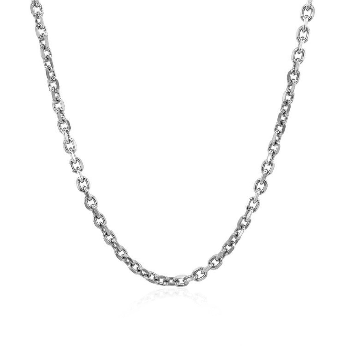 Cadena de eslabones tipo cable con corte diamante de 2.3mm en oro blanco de 14k