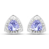 0.86 Carat Genuine Tanzanite .925 Sterling Silver Earrings