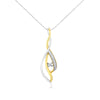10K Yellow and White Gold Round Cut Diamond Accent Cascade 18