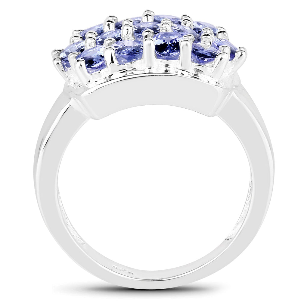 2.21 Carat Genuine Tanzanite .925 Sterling Silver Ring