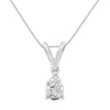 Collar con colgante de pera de diamante de oro blanco de 10K y 1/5 cttw (H-I, SI1-SI2)