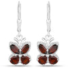 2.60 Carat Genuine Garnet .925 Sterling Silver Earrings