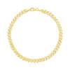 14k Yellow Gold High Polish Textured Fancy Chain Bracelet (4mm)