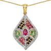 1.77 Carat Genuine Multi Stones .925 Sterling Silver Pendant