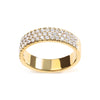 14K Yellow Gold Pave Set 3/4 cttw Multi Row Diamond Band Ring  (H-I Color, SI2-I1 Clarity) - Size 7