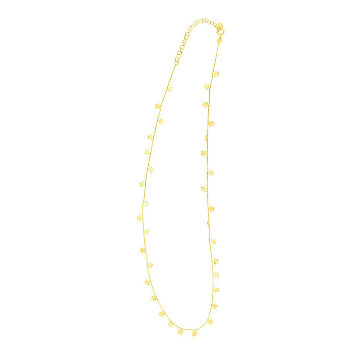 Cadena de oro amarillo de 14K con estrellas colgantes