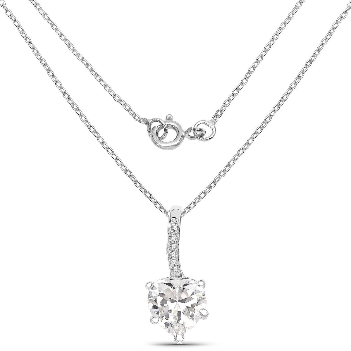 Colgante de plata de ley .925 con circonita cúbica blanca auténtica de 4,46 quilates