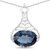 6.65 Carat Genuine London Blue Topaz .925 Sterling Silver Pendant
