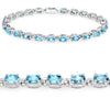 Pulsera de plata de ley .925 con circón azul genuino de 7,92 quilates
