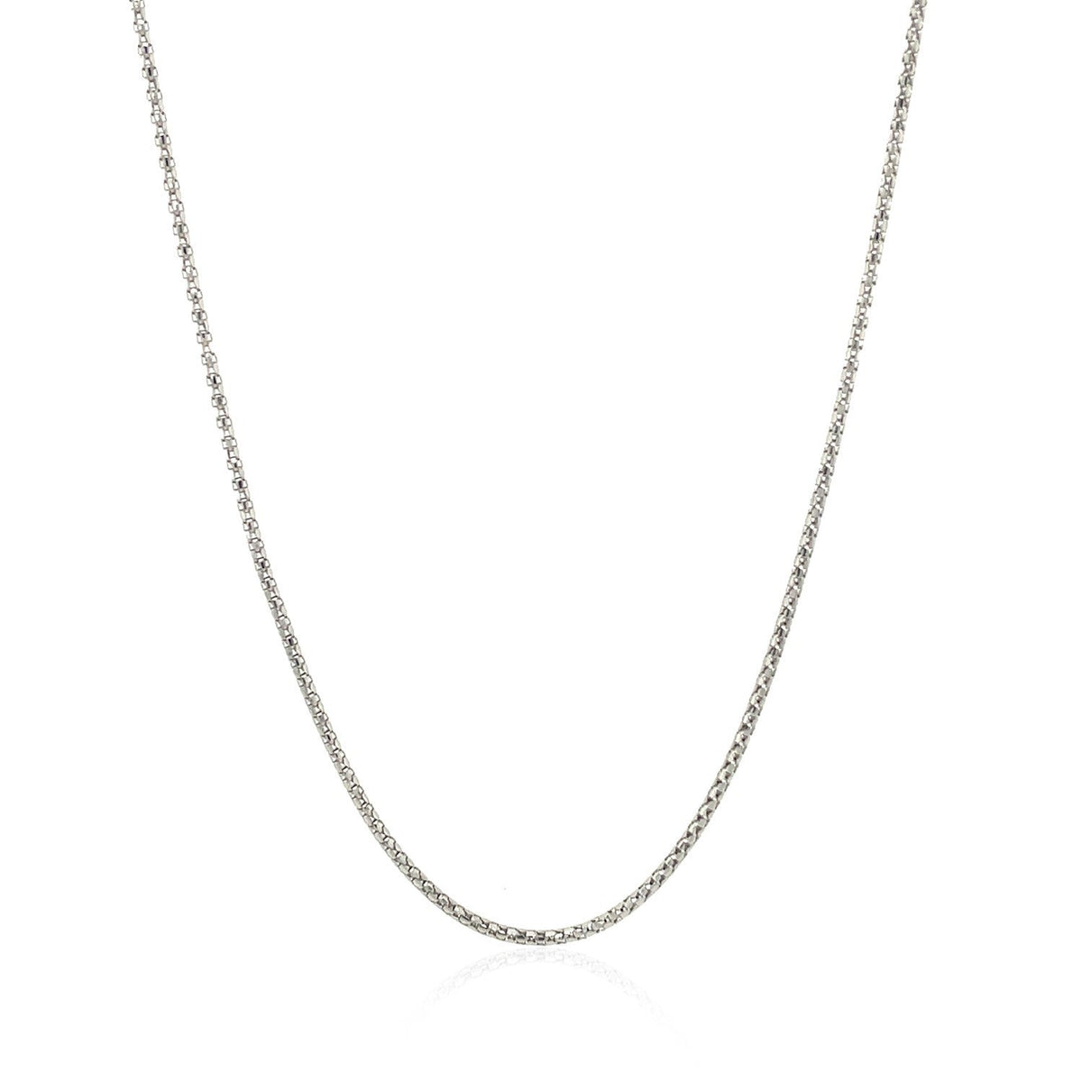 Cadena Ajustable de Palomitas de Maíz de Oro Blanco de 14k de 1.3 mm