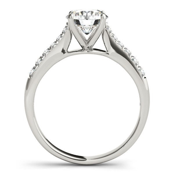 Anillo de compromiso de oro blanco de 14k con diamante de talla redonda (1 5/8 qt)